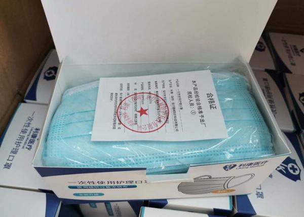 Blue Medical Disposable Face Mask Earloop 3 PLY Blue Anti Bacterial White
