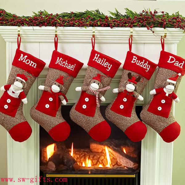 Red Plush Stockings Chirstmas Stocking Party Accessory Small Red Stocking