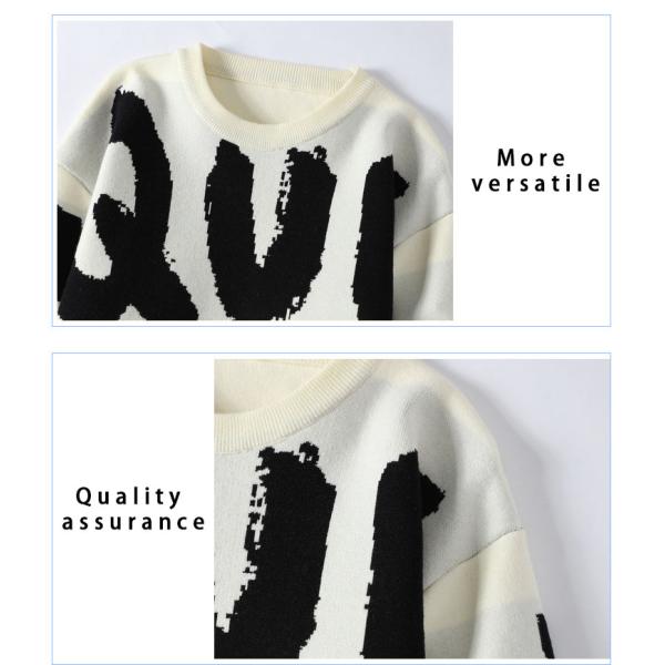 Men's Thickened Sweater in Large Letter Design Perfect for Winter Fashion and Comfort