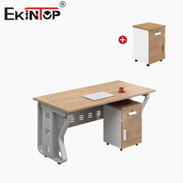 Tableau de bureau de style classique de haute qualité cadre métallique haut en chêne massif