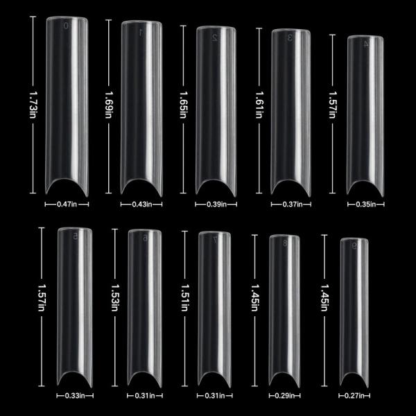 XXL Extra Long Square False Nail Tips C Curved Straight Nails Manicure Acrylic False Nails Art Decoration Tools