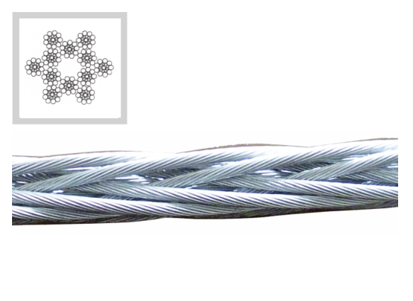 12 Strands Antitwisting Galvanized Hexagonal Wire Rope for laying and stringing conductors and cables