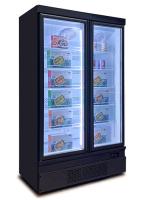 Cor preta 1 refrigerador de vidro do supermercado do congelador da porta 2 3 para a preservação de alimento
