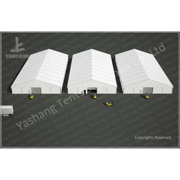 Aluminum Frame Industrial Storage Tents , Grey Fabric Temporary Warehouse Tent