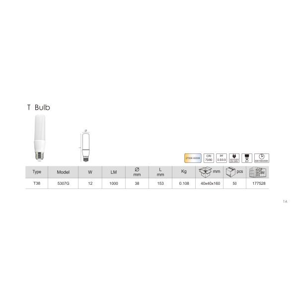 High Watt 12w LED Stick Bulb E27 B22 G24 16w CFL Replacement with 25000 Working Hours
