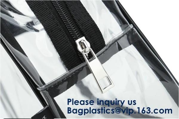 Clear PVC Bag With Zipper Interior Pouch And Detachable Shoulder Strap,Cosmetic Tote Bags With Zipper Closure, bagease