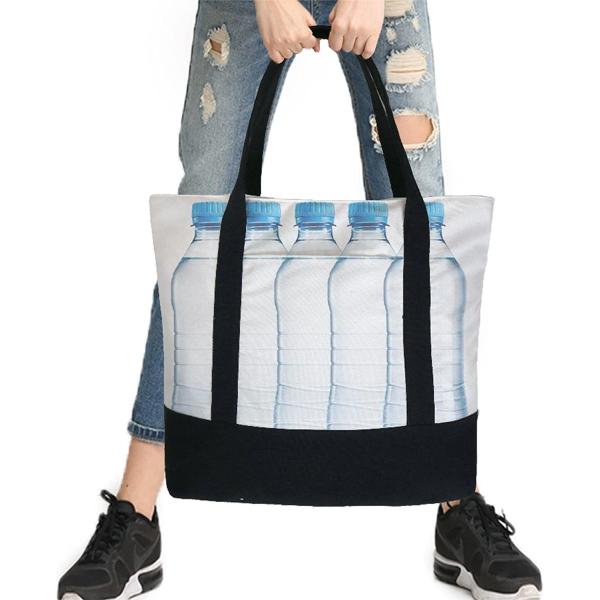 Белые сумки холста Eco со стилем ясных изображений LGO красивых простым