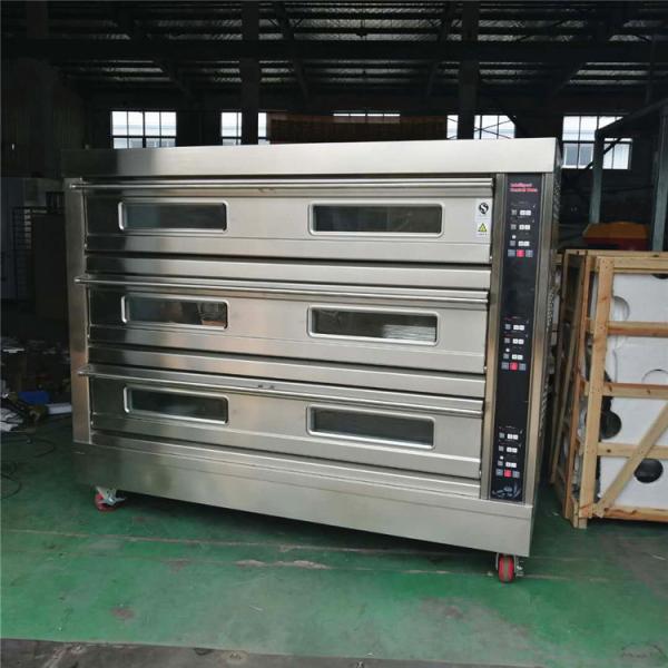 3 Deck 12 Trays Mini Electric Commercial Baking Oven Ss304 Stainless Steel