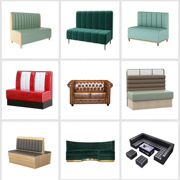 Customized Design Modern Cafe Bench Booth Seating Fast-food Restaurant Furniture Tables and Chairs Sets