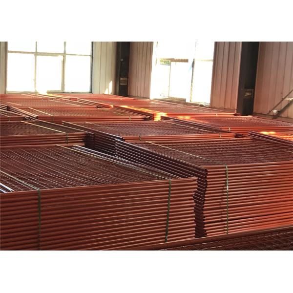 Powder Coated Orange Color Temporary Construction Fencing 2.1m*2.4m OD 32mm wall thick 1.5mm