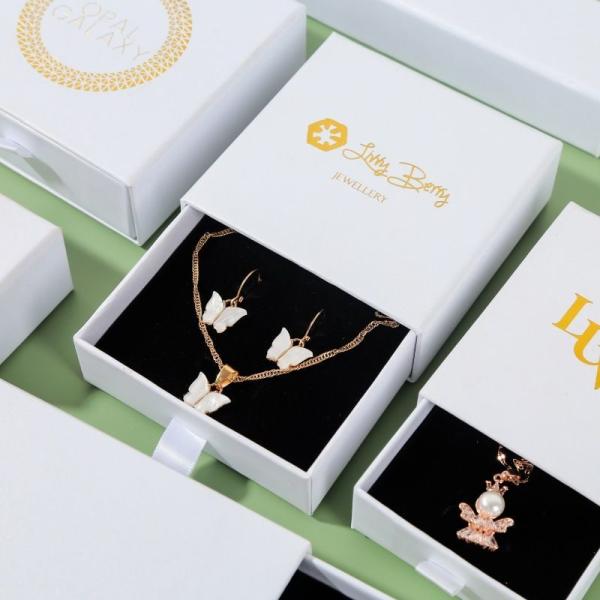 Luxury Foil Stamping Rigid Drawer Boxes Packaging Gift Jewellery Box Custom Logo