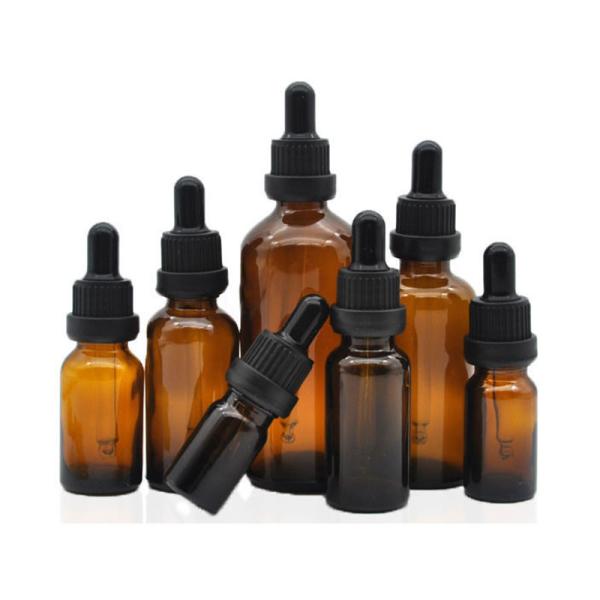 PP Sanitation Amber Bottle Essential Oil Glass Bottle With Droppers