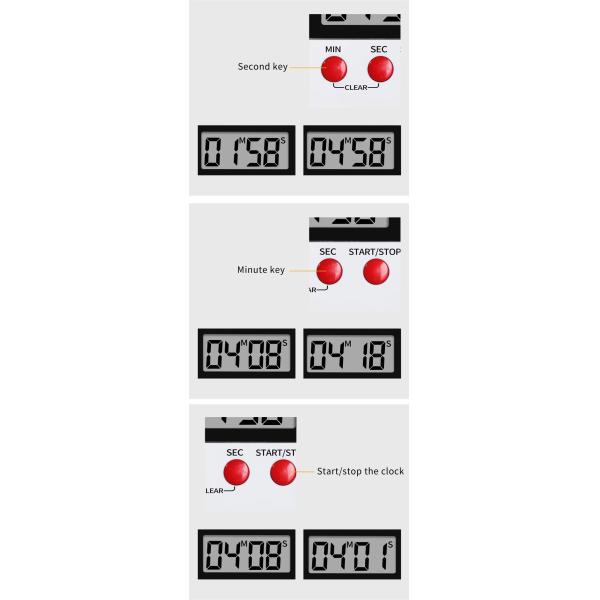 DTH-68W Digital Count Up And Down Magnetic Timer Clock With Alarm Fast Setting For Cooking Digital Countdown Kitchen Timer