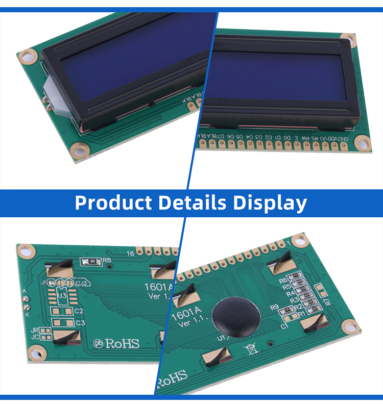 Russian Blue Film White Letters 1601A Character LCD Display Screen 1X16 1.5 Inches Dot Matrix Character