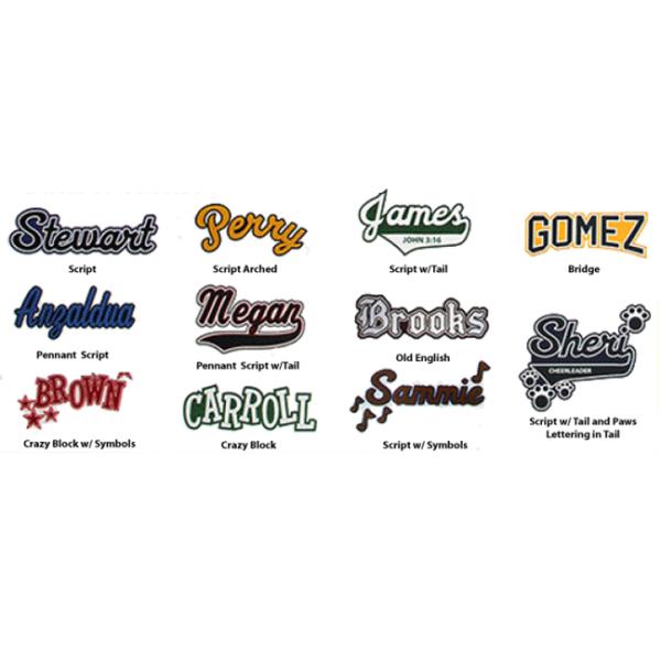 Iron On Garment Logo Letter Embroidered Badge , Chenille Embroidery Patches