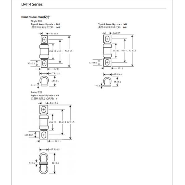 General Purpose 150VDC High Voltage Fuse For EV HEV