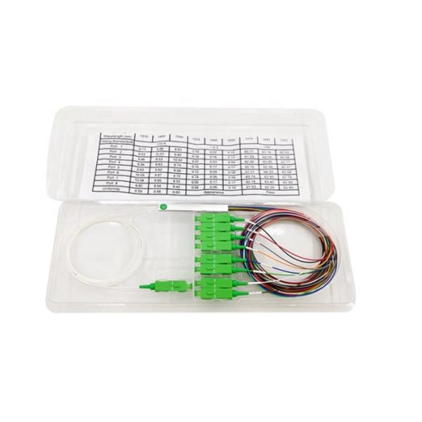1×N 2×N Steel Tube Mini Type Fiber Optic PLC Splitter G657A 0.9mm