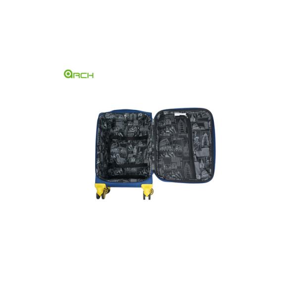 Tapestry Trolley Travel Luggage Bag with Trimming Color Design