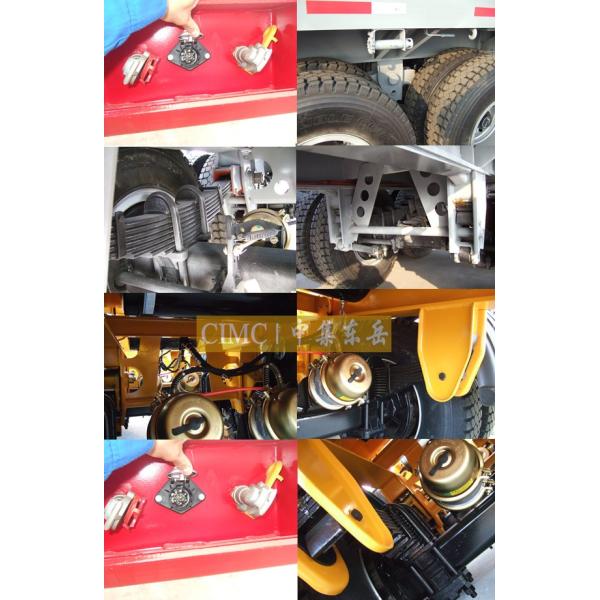 Fuwa Three Axle Flat Bed Side Wall Semi Trailer Trucks 40 - 50T 2.5mm Thick Chequer Plate