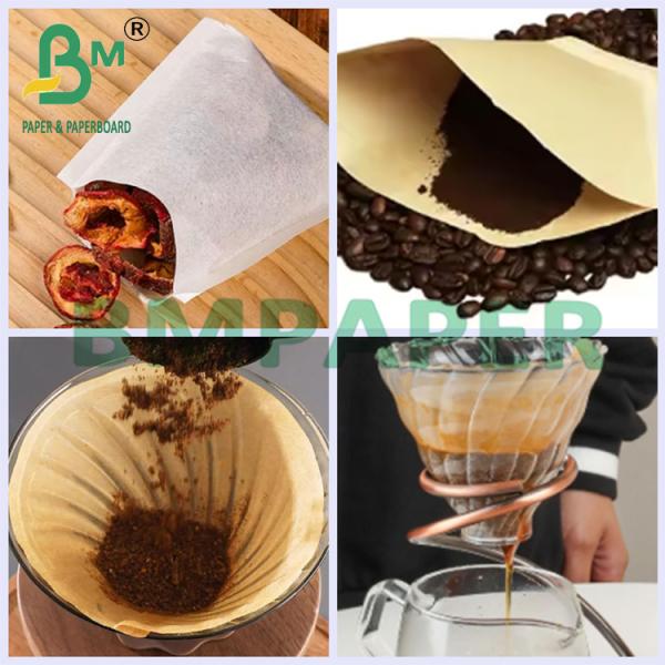 50g Natural Brown Virgin Wood Pulp Coffee Filter Paper Roll 300mm