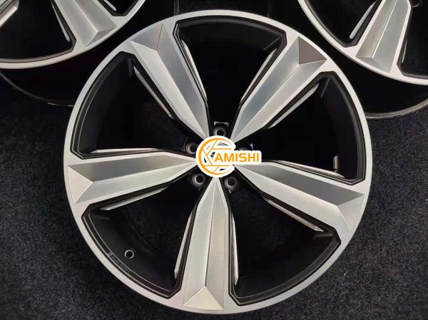 Glossy Black 5 Spoke 20 Inch Rims , Forged 9J Rim For Audi RS5
