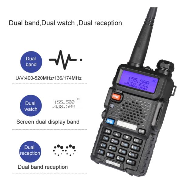 Professional Walkie Talkie Baofeng 8W Dual Band Vhf Uhf Long Range Powerful
