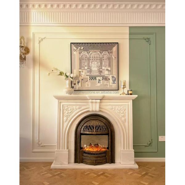 Coal Fireplaces Modern Italian Style Marble Sofitel Fireplace Mantel for Indoor Decor