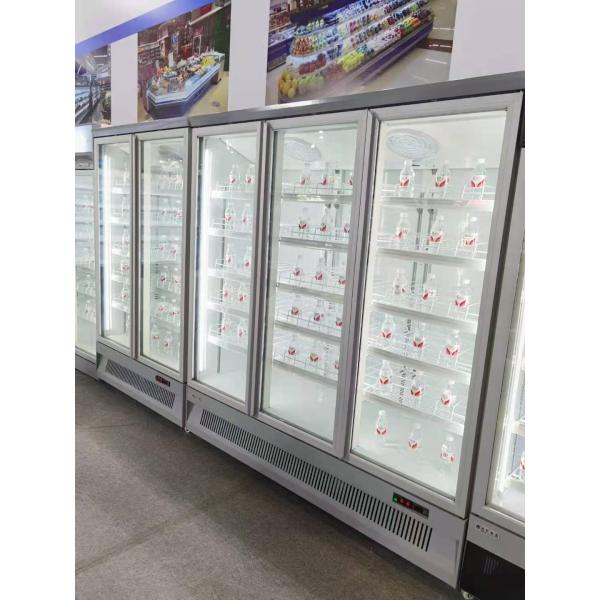 Supermarket Glass Door Upright Fridge 4 Doors 110V To 240V