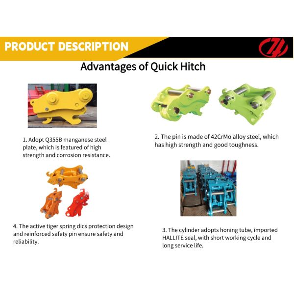 Mechanical Quick Hitch Connector Quick-change Excavator Attachments for 4-8 Ton Excavators