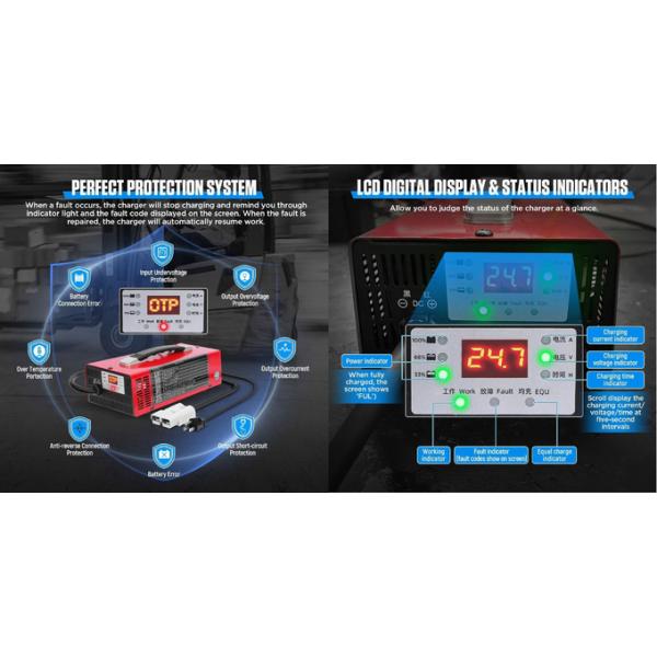 50/60 Гц Автомобильное литиевое зарядное устройство 24в 30а Зарядное устройство Легкое