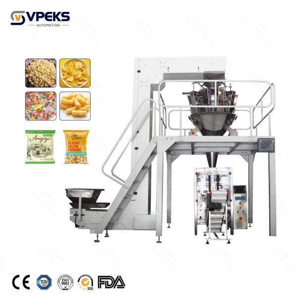 Vertical Multi Head Weigher Packing Machine Potato Chips Frozen Food Biscuits