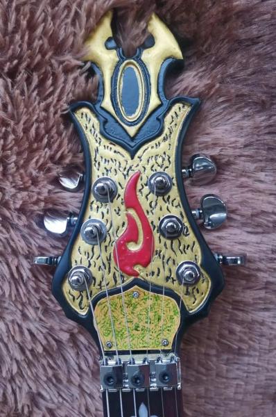 Custom Handcrafted Electric Guitar Colorful Painting COW Skull Head Hummbucker Pickups