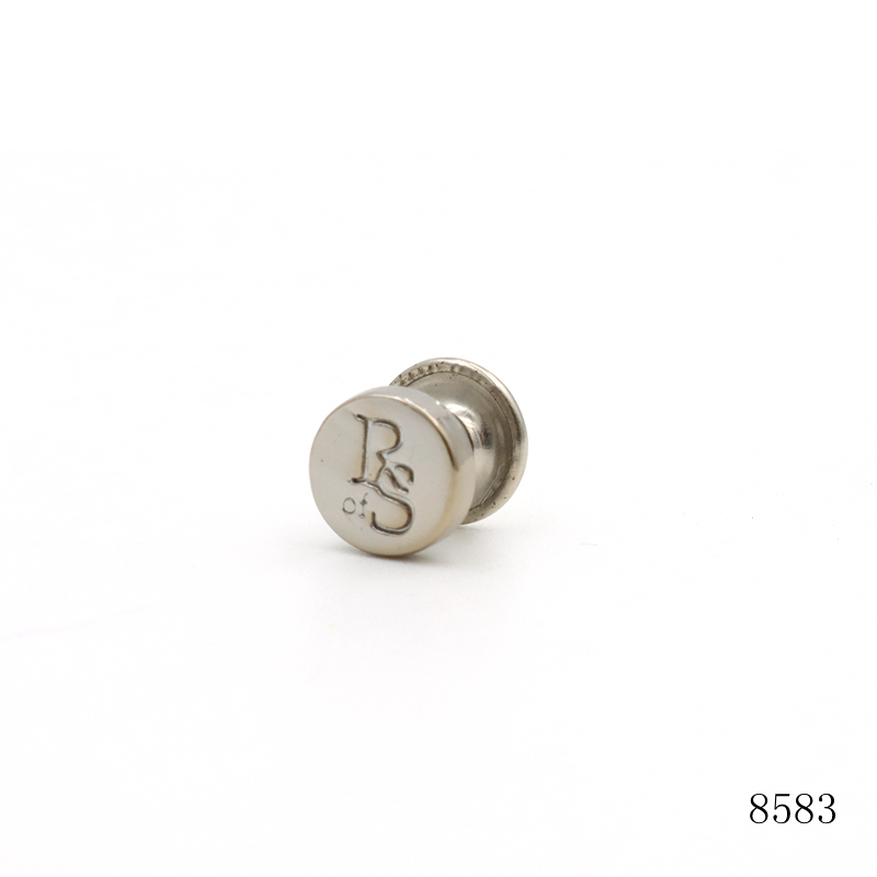 8mm Custom Logo Metal Rivets for Leather | Nickel Plated Hardware