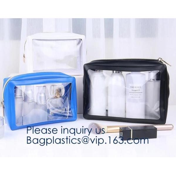 Clear Toiletry Makeup Bag, Travel Case, Cosmetic Organizer PVC Plastic w/Handle,Travel Organizer for Women & Man, Polyes