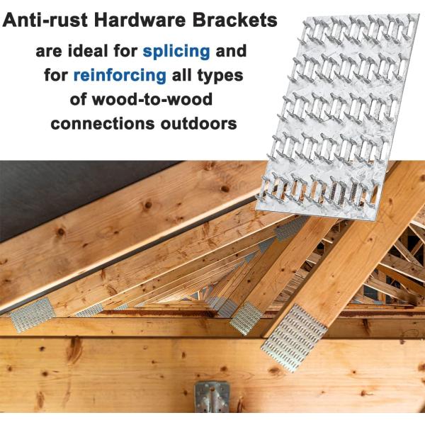 1.0mm Thickness Galvanized Steel Truss Plates 3 X 5 Inch for Roofing Wood Connector