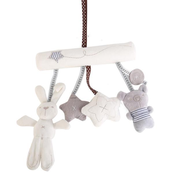 Baby rabbit car hanging music bed around safety seat hanging piece plush toy baby toy lathe hanging