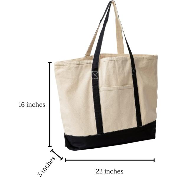 Дополнительный большой застегнутый на молнию холстом хлопок топ-100% застежка-молнии сумки Tote органический 22 дюйма