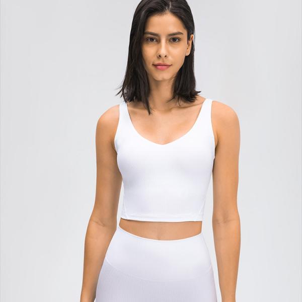 High Stretch Ribs Sweat-Wicking Gym Vests Womens Sportwear 2021 Slim Yoga Vest