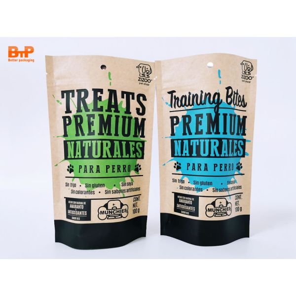 Eco-Friendly Paper Food Packaging Bags Biodegradable Kraft Paper Pouch Stand up Plastic Bag for Coffee Beans Storage Mylar Bags