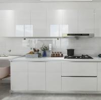 Mobiliário Flat Pack Gabinete de cozinha desenhos Kitchen Set Branco Brilhante