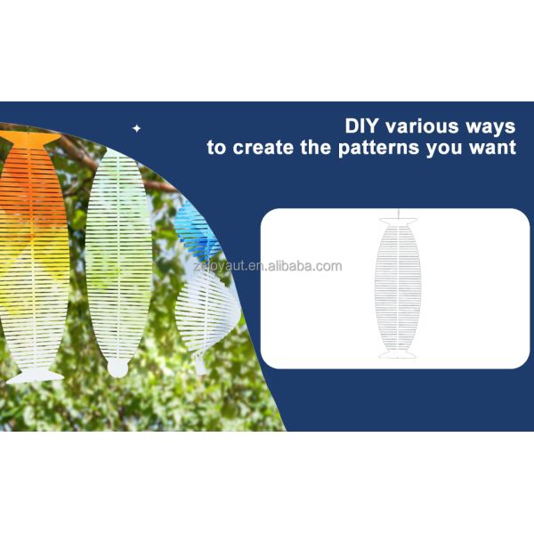 ZELOYUAT Sublimation Wind Spinner Fish Shape Double Sides Printing Sublimations Metal Blanks Wind Spinners for Garden