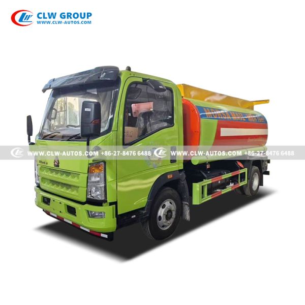 Sinotruk HOWO 4x2 6,000L Fuel Tanker Truck with PTO-Driven Gear Oil Pump and Optional Fuel Dispenser
