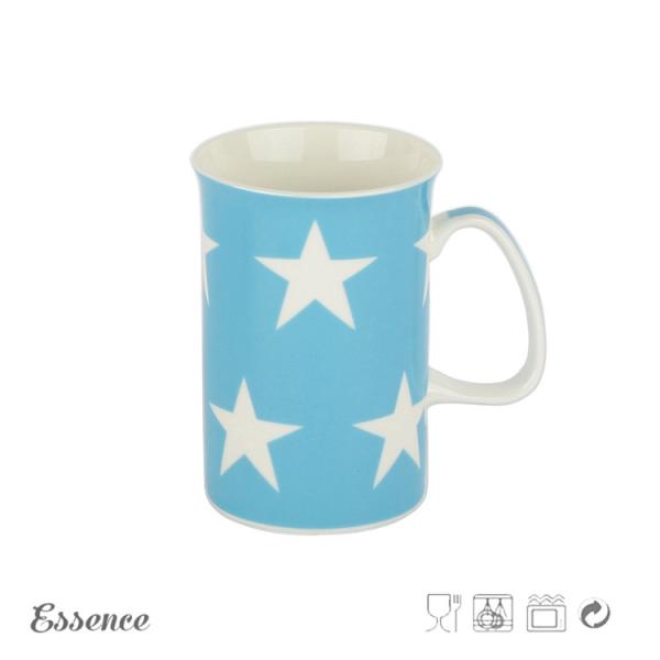 Promotional Bone China Mugs Custom Decal Printing Star Shape Microwave Safe