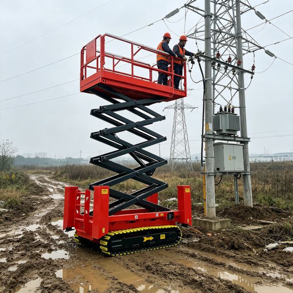 CE Certified Hydraulic Scissors Lift Platform 50 Ft Auto Leveling 320Kg