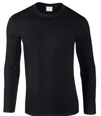                  Casual Unisex Black Plain T-Shirt Custom, Wholesale Full Sleeve Shirts for Men, Long Sleeve T-Shirts for Men             