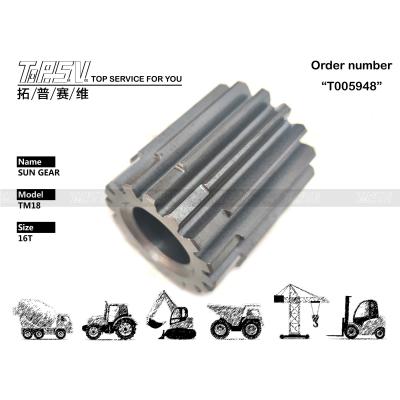 Precision Black XKAY-01766 TM18 Excavator Travel 2 Stage Sun Gear Drive para acionamento de motor hidráulico