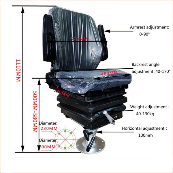 siège de suspension mécanique à 360 rotations équipement portuaire de bateaux de mer siège du conducteur