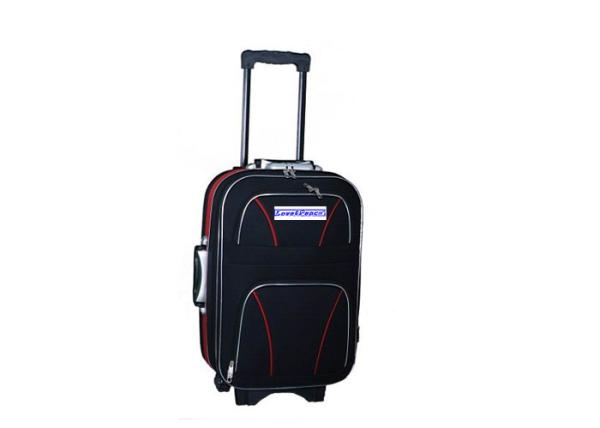 Business Trip 8 Wheel Suitcase Bags , 20 / 24 / 28 Inch Black Iron Trolley Luggage