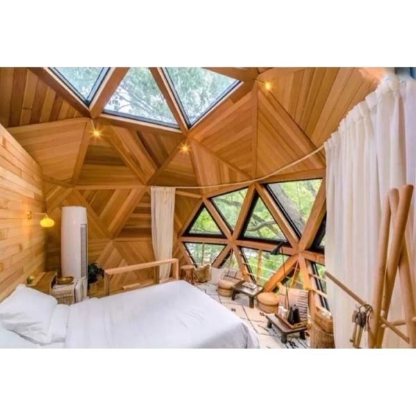 Легкая стальная рама Передвижная каюта Гостиница Префабрикация Геодезический купол Дом Купол Комплекты Deepblue Smarthousing