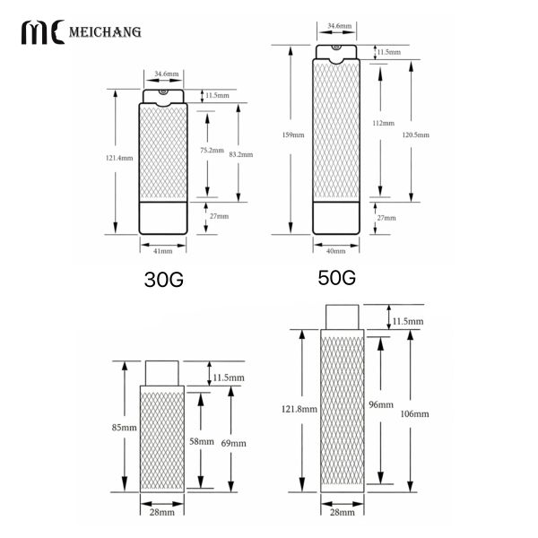 30g / 50g Refillable Airless Bottle Eco-Friendly Replaceable Vacuum Cosmetic Container(MC-273)